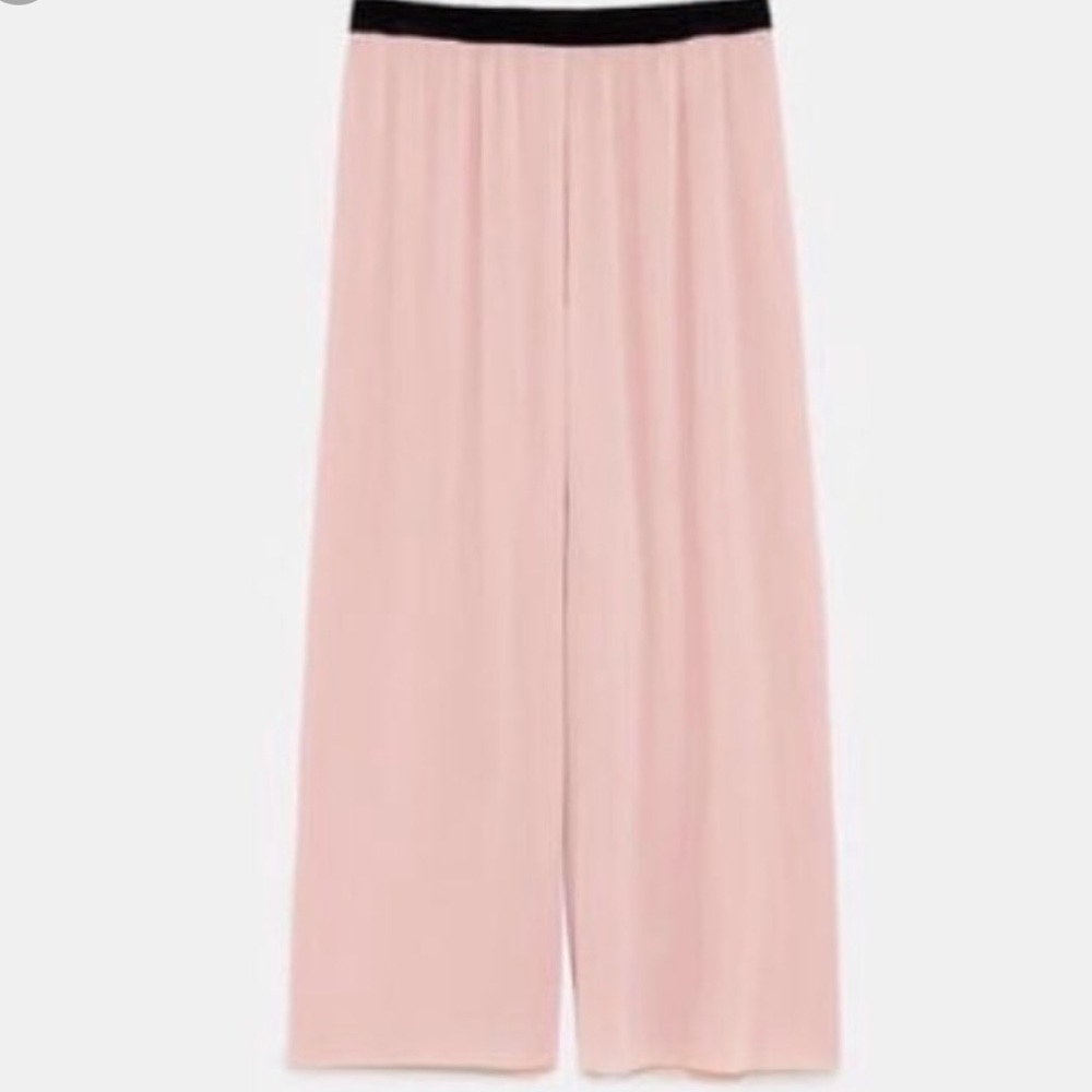 NWT ZARA DUSTED PINK PLEATED TROUSERS